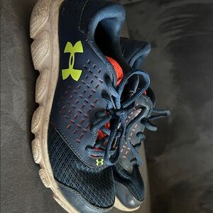 Under Armour Kids' Navy and Lime Sneakers